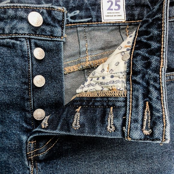 Free People high waist, button fly cutoff bermuda - Picture 4 of 7